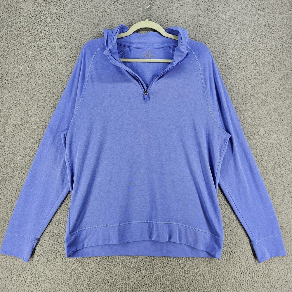 G/FORE Hoodie Mens Large Blue Lightweight 1/4 Zip Pullover Golf Performance
